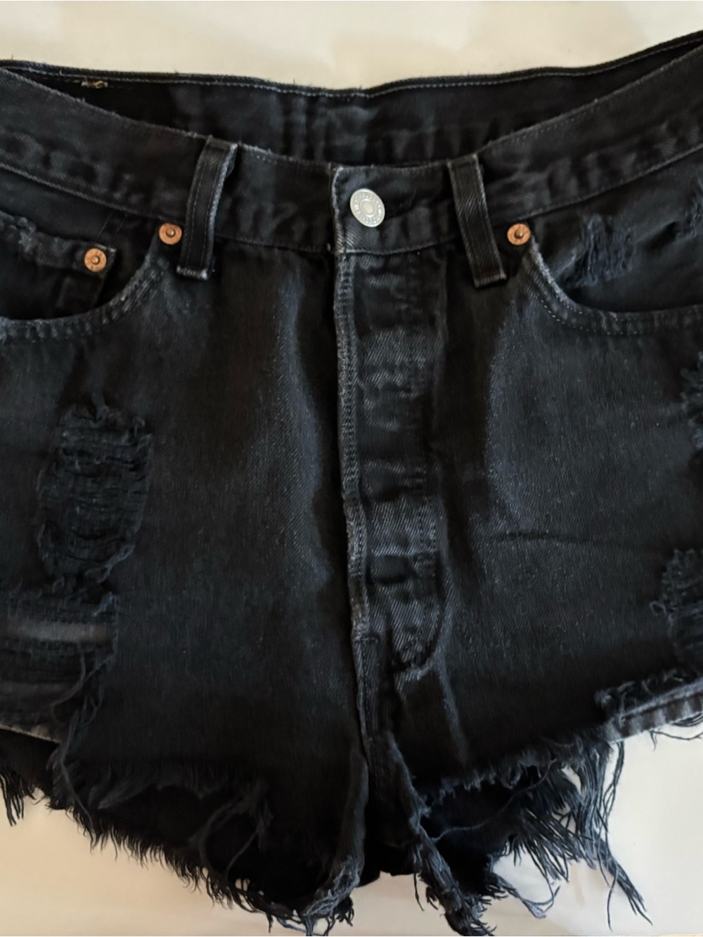 Levi's Black Denim 501 Jean Shorts